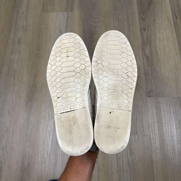 Jimmy Choo Shoes Mens Size 42 Beige Leather Croc Embossed Slip On Designer main image 10